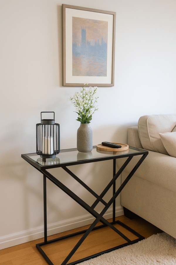 Ares Sidobord , konsolbord med glasskiva